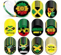 Tondiamo 100 Pcs Jamaica Flag Pins Lapel Bulk 1.2 Inch Metal Patriotic Jamaican Pins Badge Souvenir for Hat Bag Travel Gifts Men Women Patriotic Country