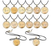 Tondiamo 12 Pcs Christian Necklaces for Women - Inspirational Scripture Pendant Set with Words of Faith, Love & Encouragement - Religious Gifts for Friends, Sisters or Self-Care