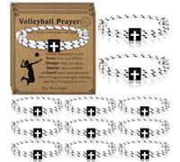 Tondiamo 12 Set Sport Bracelets Baseball Softball Basketball Team Gift Adjustable Rope Jesus Cross Bracelet Christian Religious Gift for Men Women Christian Baptism Gifts, bracelet: 5.12-10.63 inches