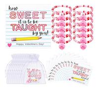 Tondiamo 12 Sets Valentine's Day Gifts for Teachers Valentine's Beaded Bracelets Party Favors First Day of School and End of Year Gifts for Teacher Women Classmate Study Partner Roommate