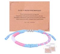 Tondiamo 2 Sets Transgender Pride Bracelet Light Rainbow Wrist Wrap Bracelets MLM Progress Flag Code Boho Style Bracelet Rope Stylewith Blessing Card Bag for Women Men Unisex Gift Pride Month LGBTQ