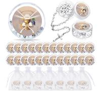 Tondiamo 24 Pcs First Holy Communion Bead Scented Rosaries for Baptism Gifts First Communion Memorial Gift for Guests Boys Girls Religious Event Beads Baptism Party Favor Primera Comunion(White)