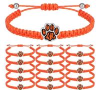 Tondiamo 24 Pcs Paw Print School Spirit W racelet Bulk Homecoming Pull Tie Thread Bracelet for Vet Veterinary W ifts Women Men Spirit Wristband Memorial Jewelry Birthday Party Favors