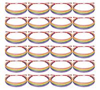 Tondiamo 24 Pcs Rainbow Lgbt Pride Bracelet Pride Ally Bracelet Handmade Braided Adjustable Rainbow Bracelets for Women Men Bisexual Gay Lesbian Couples Prides Month Accessorie