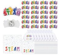 Tondiamo 24 Pcs Steam Brooches Pin Steam Letter Lapel Pins, Achievements in Science, Technology, Engineering, Arts, Math, Brooch Souvenirs, Inspirational Gifts Badges for Student Teachers Classroom