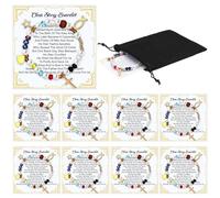 Tondiamo 24 Set Story of Jesus Bracelet Christ Story Bracelet Paper Cards Jesus Bracelet Message Card for Friend Christian Religious Jewelry Birthday Gifts for Women