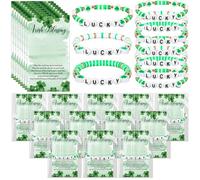 Tondiamo 30 Sets St. Patrick's Day Shamrock Bead Bracelets with Irish Blessing Cards, Christian Gifts for Church Favors, Irish Souvenirs for Women, Lucky Clover Jewelry for Festival Celebrations