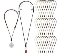 Tondiamo 32 Pcs Rope Necklace for Men Vintage Necklace Cord Adjustable Double Knotted Handmade Craft for Hanging Boho Pendants Men Women Size 14-26 Inches Thick 2 mm