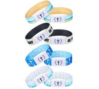Tondiamo 4 Pcs Wearable Bible Bracelet Bible Verse Daily Bracelet with NFC Inspirational Verse Jewelry Spiritual Energy Quotes Christian Scripture Wristbands Christian Gifts for Women Men