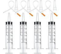 Tondiamo 4 Set Lamb and Goat Kid Feeding Kit 60 Ml Plastic Goat Syringe Feeding Tube Syringes Supplies 12.6 Inch Clear Tube Feeding Replacement Parts for Small and Weak Lamb Feeding