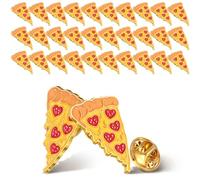 Tondiamo 48 pcs pizza pin bulk Pizza lover heart shaped Enamel Lapel brooch Pin accessories for Valentine's Day party accessories
