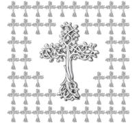 Tondiamo 50 Pcs Tree of Life Cross Lapel Pins Bulk Christian Religious Lapel Pin, Easter Cross Brooches for Easter Church Gifts, 1.18 inches/ 3 cm, Metal, no gemstone