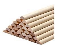 Tondiamo 50 Pcs Wooden Dowel Rods, Split Wood Dowel Unfinished Half Round Wooden Rods for Crafts DIY Feature Wall Log Cabin, Hobby Wood Products (18inch x 3/8inch)