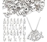 Tondiamo 52 Pcs 18 K Gold Bubbled A- Z Alphabet Letter Charms Initial Pendant Letters for Jewelry Making 3D Bubble Slide Glitter Trendy Chunky Charms Women DIY Bracelet Necklace Earrings, about 0.4 x
