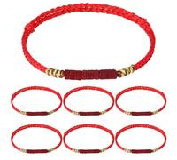 Tondiamo 6 Pcs Red String Bracelets Buddhist Kabbalah Red Cord Bracelet for Women Men Protection Adjustable Cinnabar String Bracelet for Good Luck Evil Eye Gift