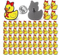 Tondiamo 60 Pcs Red Ribbon Pins Bulk Heart Awareness Lapel Pins Heart Disease Brooches HIV Aids Awareness Brooches for Doctors Charity Fundraising Red Ribbon Week Supplies (Duck Style)