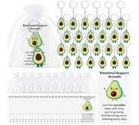 Tondiamo 72 Pcs Avocado Positive Gift Bulk Includes 24 Avocado Support Keychains 24 Funny Card and 24 Bags for Employee Appreciation Gift, Multi, as shown