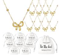 Tondiamo 8 Sets Bridesmaids Proposal Gifts Bridesmaids Pendant Necklace and Linen Cotton Small Drawstring Bags I Couldn't Tie the Knot Without You Jewelry Gifts for Wedding Bridal Party, bag about
