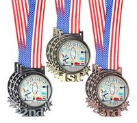 Tondiamo 9 Pcs Science Fair Project Award Medals 2.75" Gold Silver Bronze Science 1st 2nd 3rd Place Medals with Neck Ribbon for Education Scholastic Project Academic Trophy Award Prize Gift (Stylish)