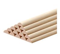 Tondiamo Birch Dowel Rods, 15 Pcs 18-inch x 1/2-inch Unfinished Semicircular Wood for Crafts, DIY Feature Wall Log Cabin