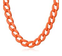 Tondiamo Chunky Resin Link Chain Necklace Acrylic Choker Necklace Thick Statement Colorful Rock Music Chain for Women 80s Party Jewelry Gift, 17.7 inches chain and 2.7 inches Extension chain, Acrylic