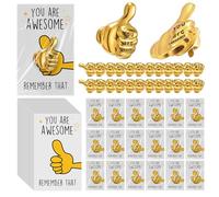Tondiamo Employee Appreciation Gifts Bulk for Customer Service Inspirational Thumbs up Lapel Pins with Thank You Card Bag for Coworker Team Medical Assistant Vet Tech, Pin: about 2.5 x 2 inches/ 0.98