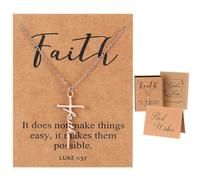 Tondiamo Faith Cross Pendant Necklace for Women Birthday Gifts Religious Christian Gift for Women Mom Wife First Communion, 18 inch length, main Vinyl, No Gemstone