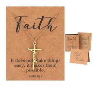 Tondiamo Faith Cross Pendant Necklace for Women Birthday Gifts Religious Christian Gift for Women Mom Wife First Communion, 18 inch length, main Vinyl, No Gemstone