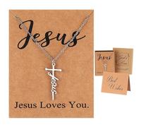 Tondiamo Faith Cross Pendant Necklace for Women Birthday Gifts Religious Christian Gift for Women Mom Wife First Communion, 18 inch length, main Vinyl, No Gemstone