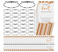 Tondiamo Friendship Knot Bracelets Bluk Friendship Knot Infinity Bracelets with Thanksgiving Cards Thank You Gifts for Friends Fall Thanksgiving Theme Friendsgiving Party Favor, bracelets about 6