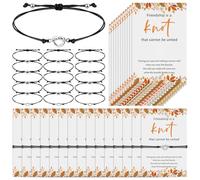 Tondiamo Friendship Knot Bracelets Bluk Friendship Knot Infinity Bracelets with Thanksgiving Cards Thank You Gifts for Friends Fall Thanksgiving Theme Friendsgiving Party Favor, bracelets about 6