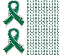 Tondiamo Green Ribbon Lapel Pins Mental Health Awareness Pin Hope Brooch Badge Items Favors Gifts for Campaigns Event, 0.94 x 1.1 inches, Metal, no gemstone