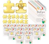 Tondiamo Housekeeper Appreciation Gifts Bulk Puzzle Lapel Pin with Thank You Cards for Housekeeping Week Cleaner Team Staff, about 0.98 inch/ 2.5 cm, Metal, Coated Paper, no gemstone