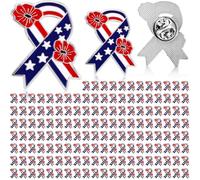 Tondiamo Memorial Day Poppy Flower Brooch Pins Remembrance Day Poppy Pins Veterans Day USA Flag Lapel Pins Enamel Lapel Brooch Poppy Lapel Pin for Memorial Day Remembrance Day Veterans Day, 1.1 x 0.9
