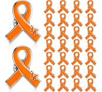 Tondiamo Orange Ribbon Awareness Pins Leukemia Kidney Cancer Multiple Sclerosis Against Bullying Suicide Adhd Lymphoma Awareness Hope Brooch Lapel Pin Bulk for Public Activity Supplies, one size