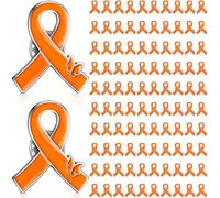 Tondiamo Orange Ribbon Awareness Pins Leukemia Kidney Cancer Multiple Sclerosis Against Bullying Suicide Adhd Lymphoma Awareness Hope Brooch Lapel Pin Bulk for Public Activity Supplies, Quality Alloy