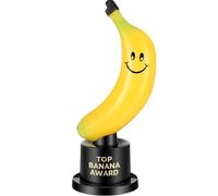 Tondiamo Small Trophy Celebrate The Top Award 6 Inch Tall Plastic MVP Funny Game Small Trophy and Awards for Employees Boss Custom Competition Gifts(Banana)