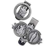Tone Christophers Visors Clip Silver Tone Christophers Clip for Car Visors Travelers ' Faithful Accessory Prayer Card