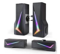 TONE JOY PC Speakers - 2 in 1 Detachable Computer Speakers with LED for Dynamic and Cool Gaming - Gaming Speakers with USB Powered & 3.5mm Aux Input for Desktop PC, Monitor, Laptop, Gaming Equipment