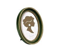 Tone Link. Vintage Oval Picture Frame 5x7 Inch, Luxury Antique Photo Frames with Glass Front, Tabletop Wall Hanging, Green and Gold