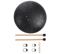 Tone Steel Tongue Drum Portable Hand Drum for Black | Finger Cot Included, Titanium Steel Alloy Build, Wood and Rubber Parts, Multi-purpose Use
