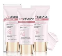 Tone-Up Sunscreen SPF 50, UV Essence Pink Brightening Broad Spectrum Sunscreen, Korean Sunscreen for Face, Non-Greasy Lightweight & Hydrating for All Skin Tones, 50g (3 Pack)