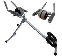 Tone-X dual height adjustable folding abdominal trainer with digital monitor hard challenge core stomach crunch workout and wheel roller