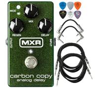Tonebird MXR M169 Carbon Copy Analog Delay Electric Guitar Effects Pedal with Instrument Cable, 2- MXR Patch Cable, 12- Dunlop Picks Bundle