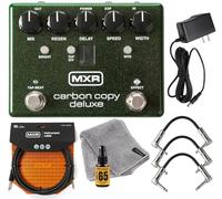 Tonebird MXR M292 Carbon Copy Deluxe Analog Delay Guitar Effects Pedal with Bundle Featuring a 9V 1500mA power supply, MXR Cable, Dunlop Microfiber Cloth, 3 Patch Cables, and Polish