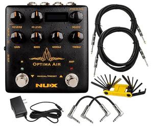 Tonebird NUX Optima Air Dual-Switch Acoustic Guitar Simulator with Preamp, EQ, Reverb and IR Capture NAI-5 Verdugo Series Effects Pedal with Cable, 1500 mA Power Supply, Tool, Bundle NAI5