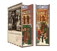 Tonecheer DIY Book Nook Kit Wooden Model Kit 3D Puzzle for Adults to Build Miniature House Craft Kit Booknooks Kits with Light Book Shelf Decor Christmas Birthday Gifts(84 Charing Cross Road)