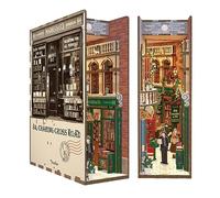 Tonecheer DIY Book Nook Kit Wooden Model Kit 3D Puzzle for Adults to Build Miniature House Craft Kit Booknooks Kits with Light Book Shelf Decor Christmas Birthday Gifts(84 Charing Cross Road)