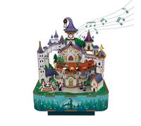 Tonecheer Music Box Wooden 3D Puzzle, Magical Castle DIY Model Kit for Adults, Rotating Music Box, Wooden Puzzle for Home Decoration Gifts for Birthday Christmas