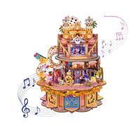 Tonecheer Wooden Music Box Puzzle for Adults, DIY Rotating Motorized Music Box Kit Creative Musical Puzzle Crafts Model Building Kits Desk Decor for Birthday (Dreams Wander)